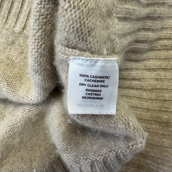 Nordstrom Womens 100% Cashmere Turtleneck Sweater Size S Beige Minimalist - Picture 8 of 13